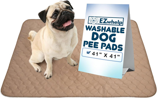 Washable Pee Pads for Dogs - Waterproof Training Pads for Dogs, Reusable & Sanitary, Rounded Corners, Laminated, Lightweight, Durable, Pet Essentials for Training and Whelping, 47" X 47"