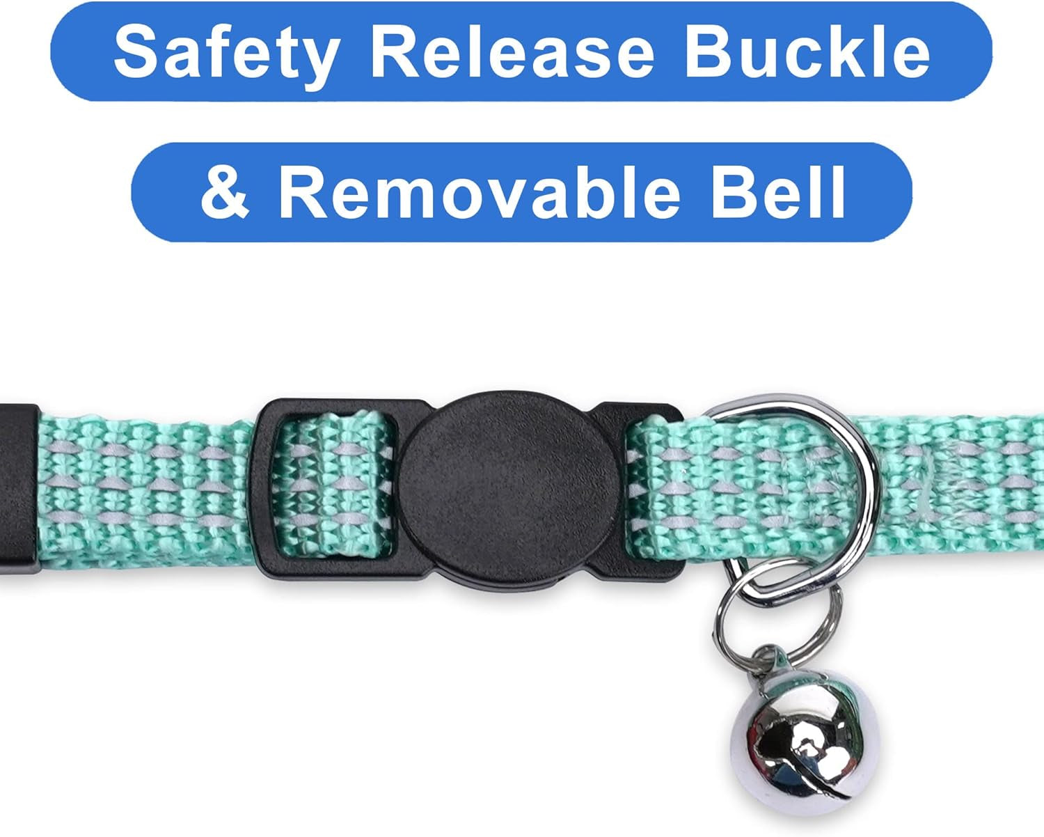 Reflective Cat Collar with Safety Buckle and Removable Bell Cat Collar Kitten Collar Cat Collar